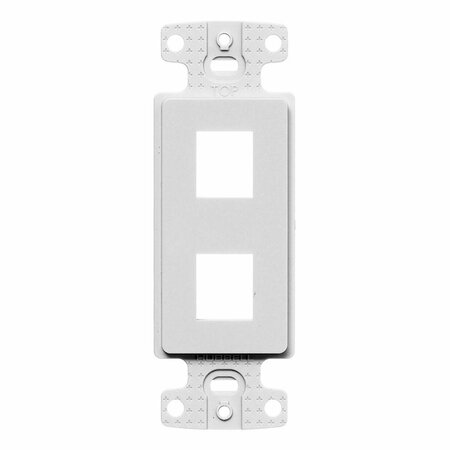 HUBBELL 2 Port Decorator Keystone Frame Plate- White NS612W